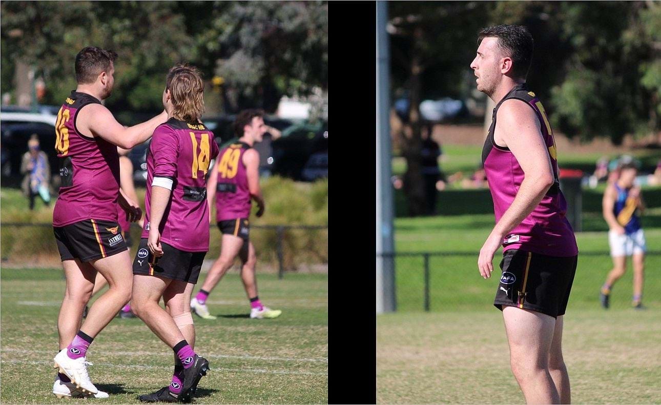 Forwards Ben Oakes, Jack Hardeman (14) and Jacob Gown (50)