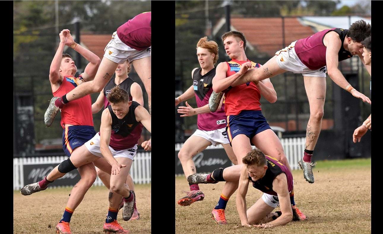 Durras Seccull flies over the pack and younger brother Rayner
