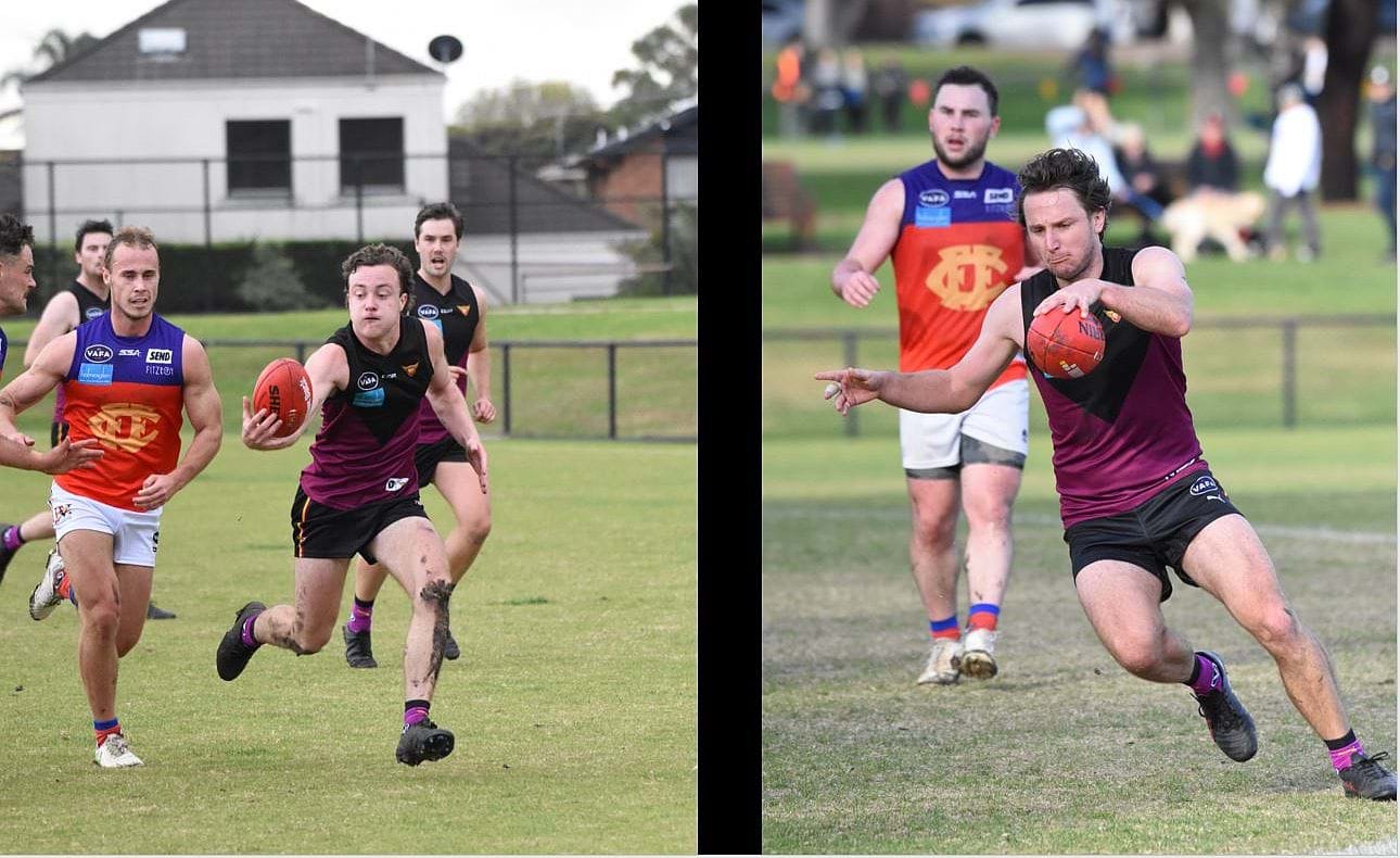 Mid-fielders Max Sievers and Peter Gleadhill at work