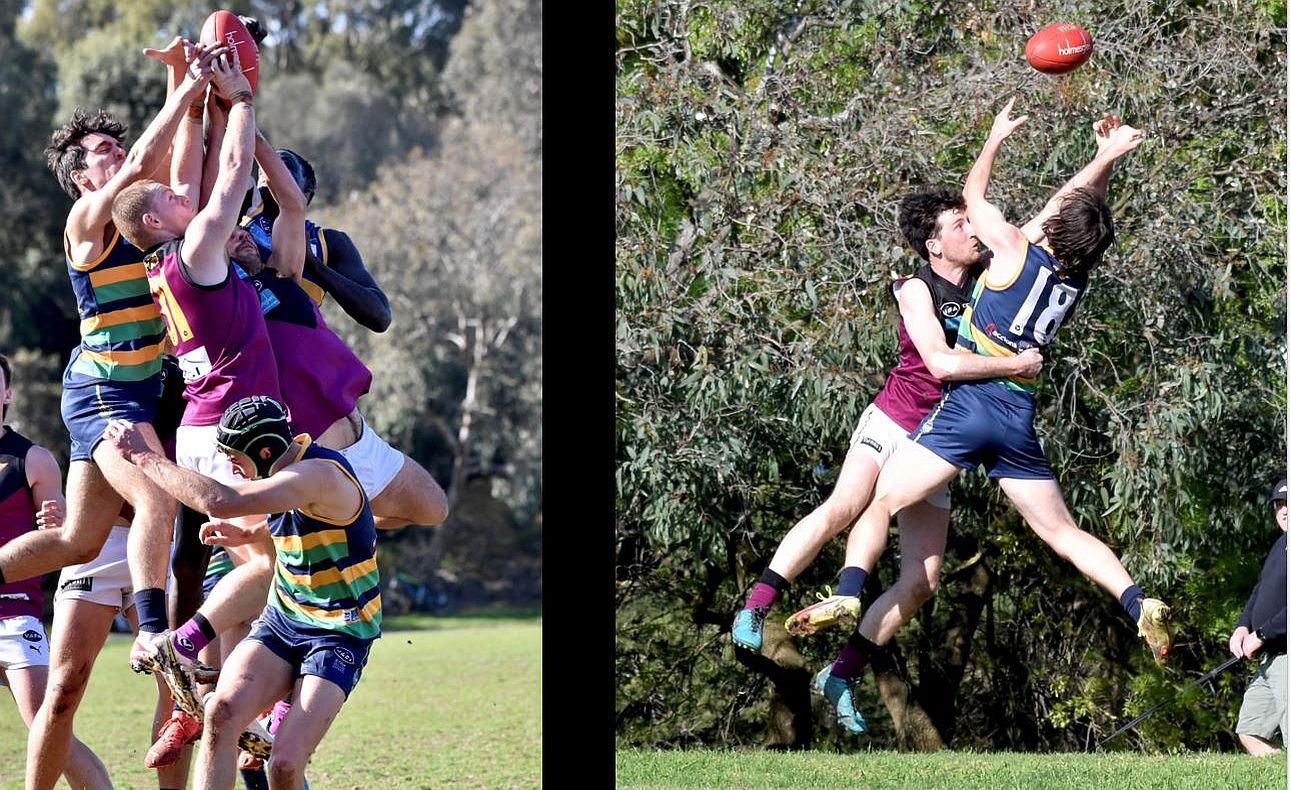 Dre Stefanakis reaches to mark, Joel Constable to spoil