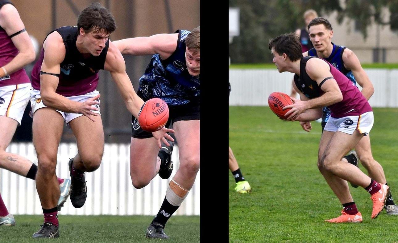 Lachie Riley and Josh Gasparini controlled the midfield for the Bloods