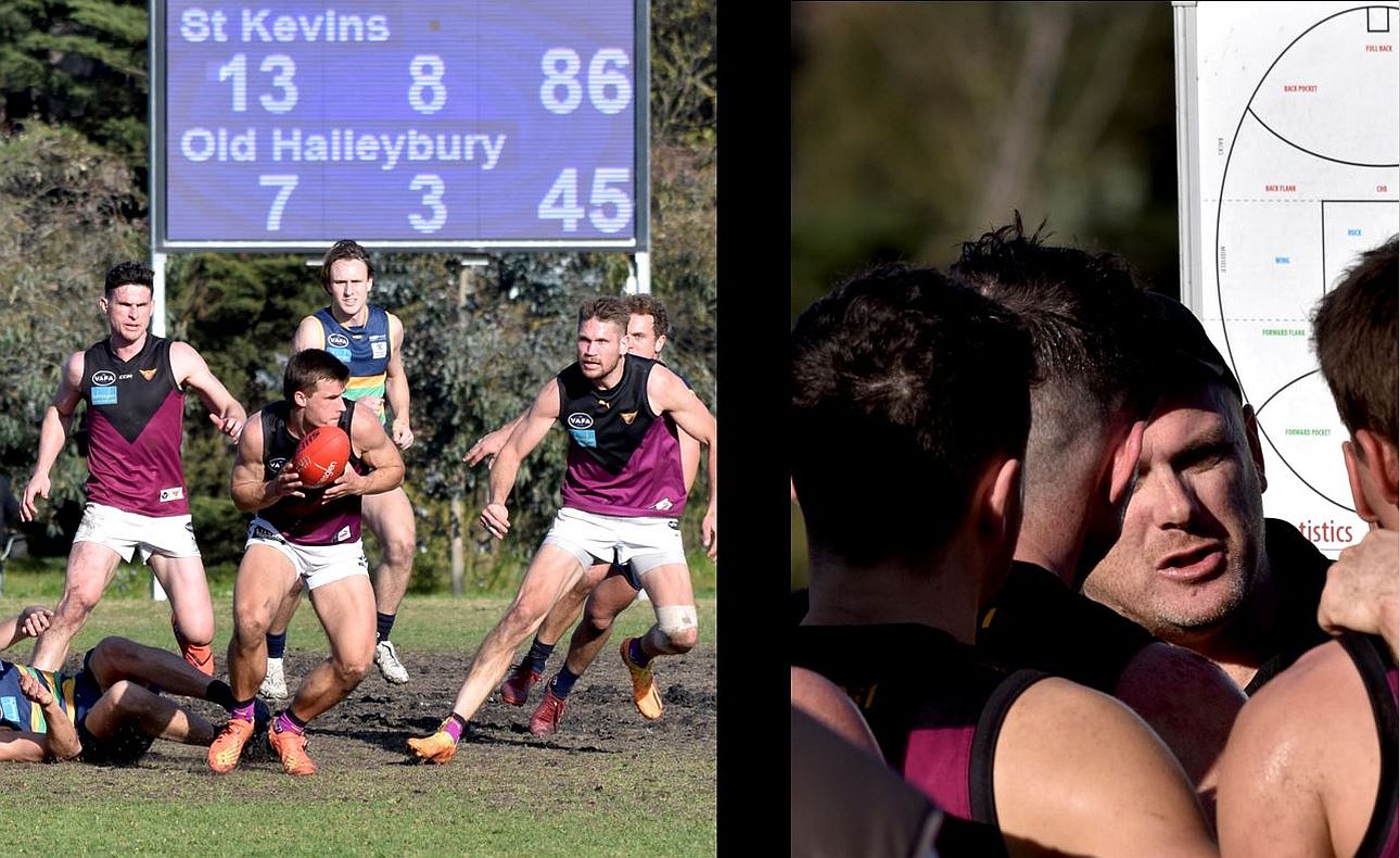 Lachie Riley has Brede Seccull and Sam Gilbert in support; Daniel Ward at the final break