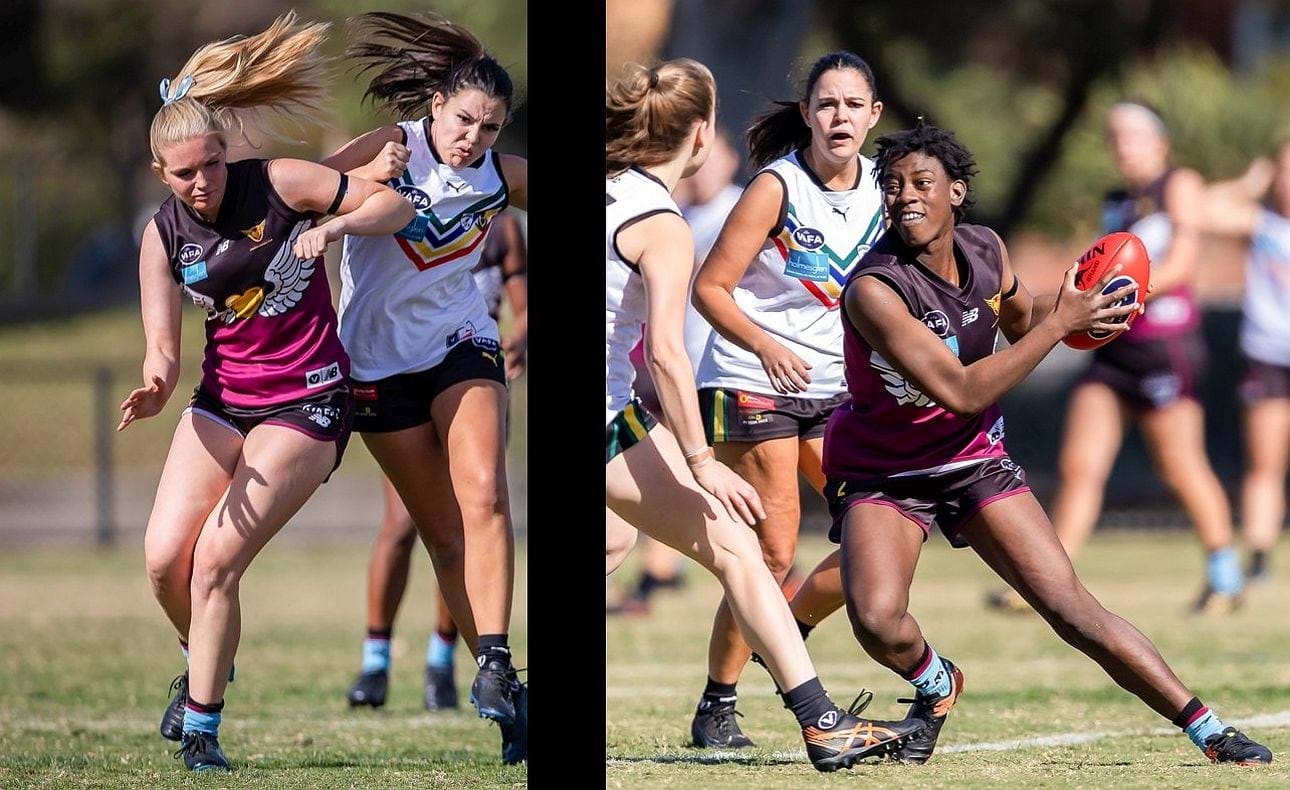 Claire Schafter-Jacoby jostling, Lucy Thea evading