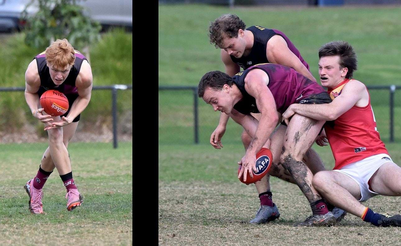 A safe mark for Joel Lasscock; Max Sievers in his familiar place in the middle of a pack