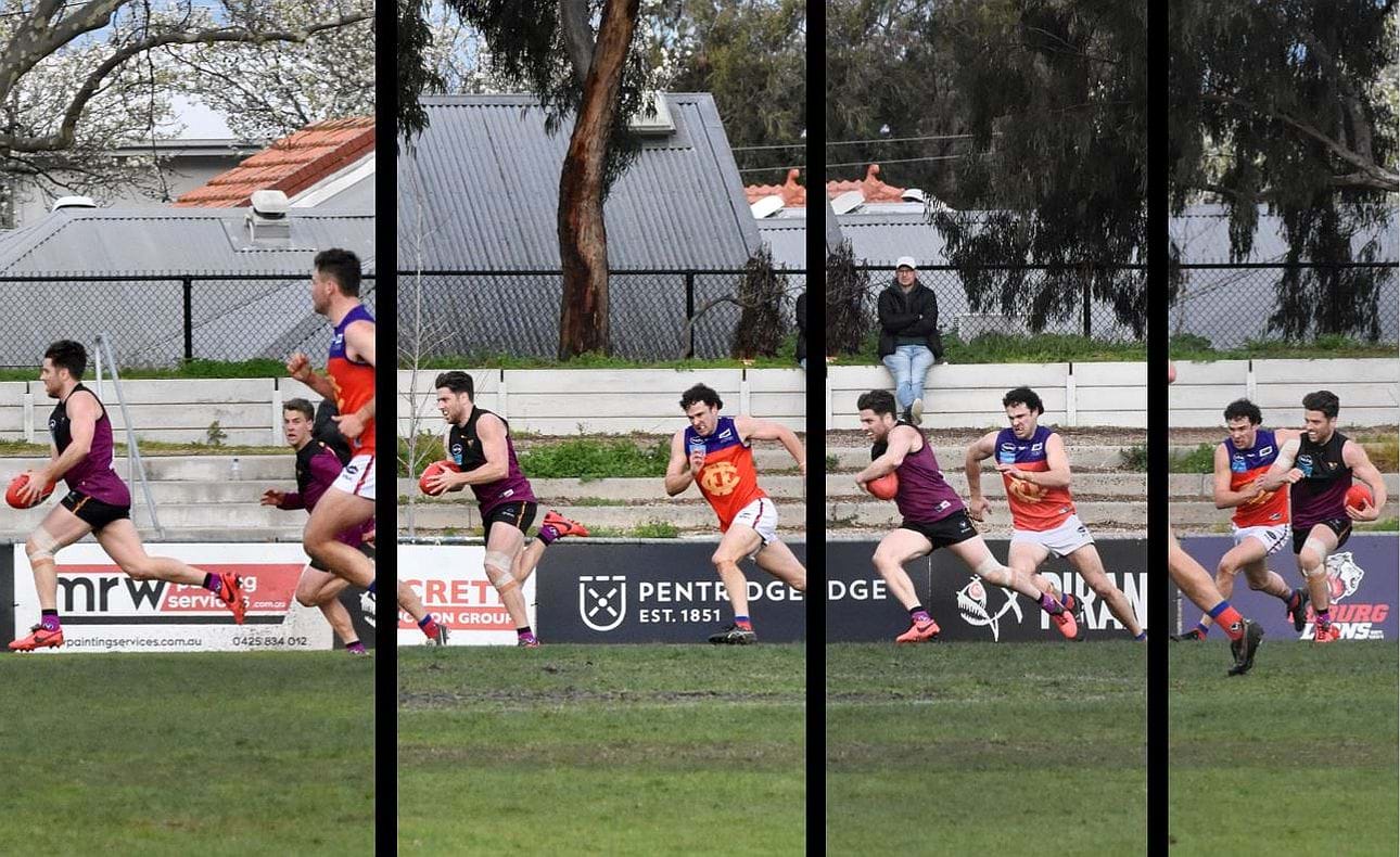 James Paul in a typical dash burning off opponents to break the lines from half-back