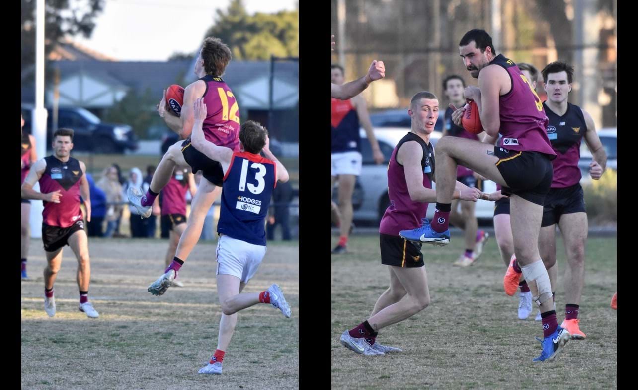 Safe marks for full-back Hugo Lynch (12) and ruckman Jack Bell (3)