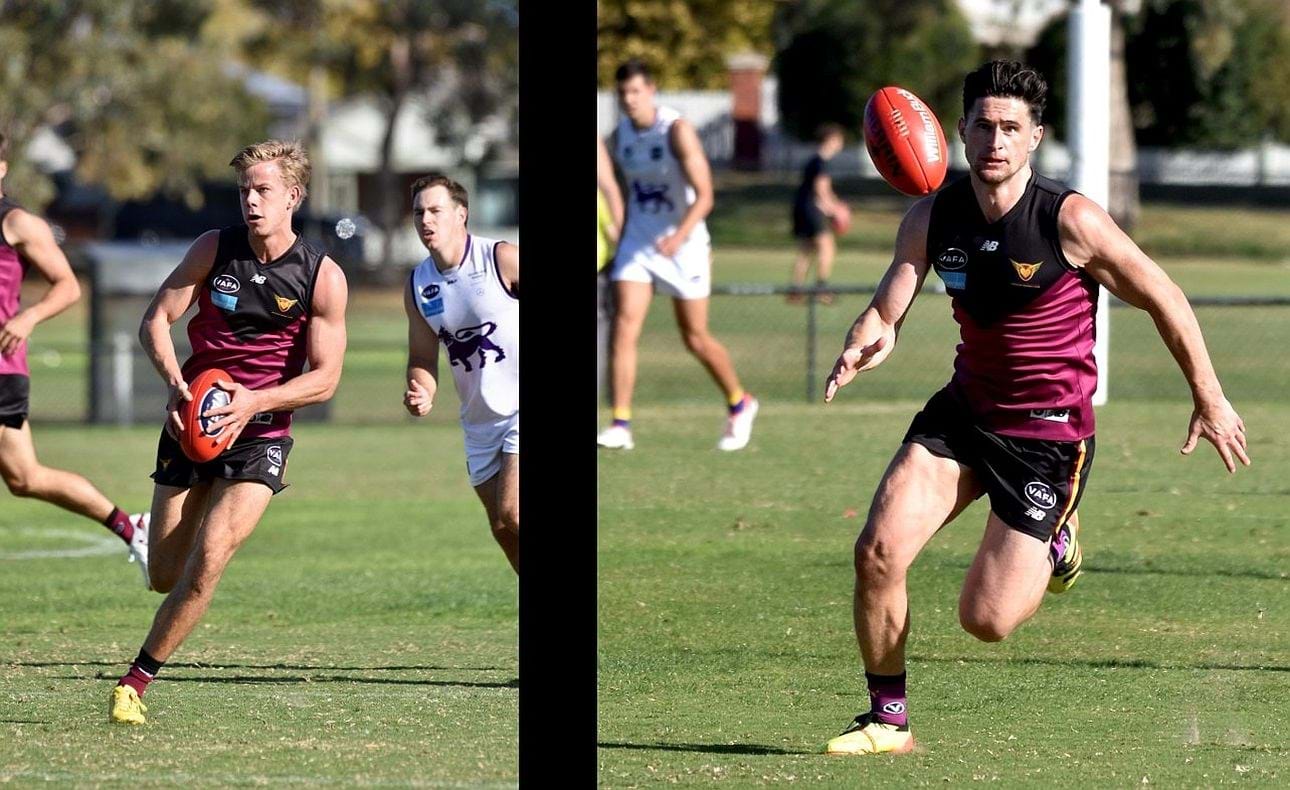 Mattias Rose and Brede Seccull charge through the midfield