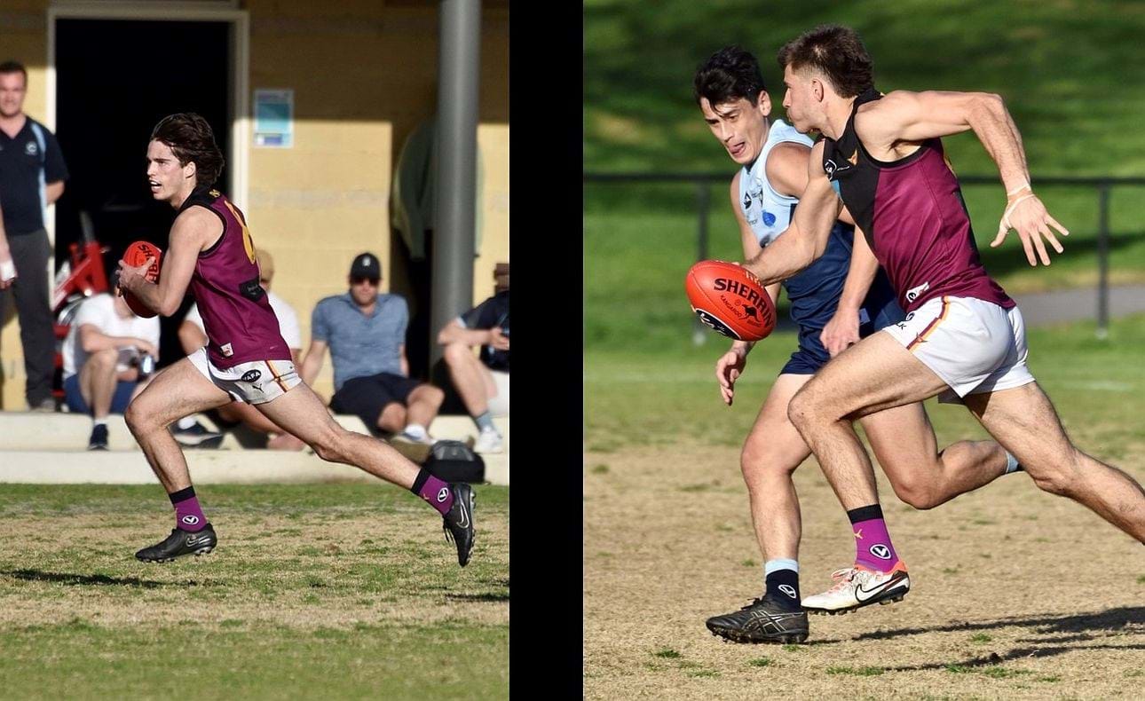Noah Higgins running as ever down his wing, Connor Riley with his version of the Kouta one-hander