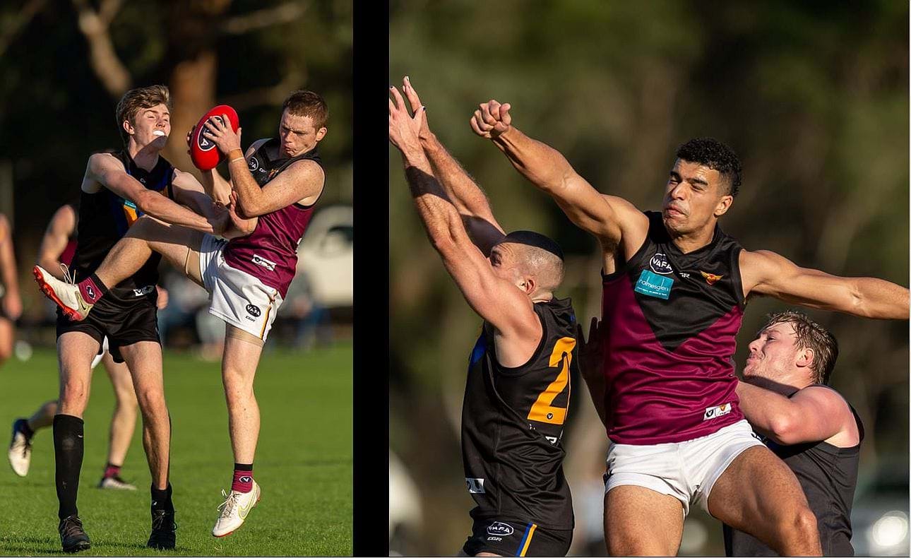 Andreas Stefanakis and Ollie Sharpe compete in the air