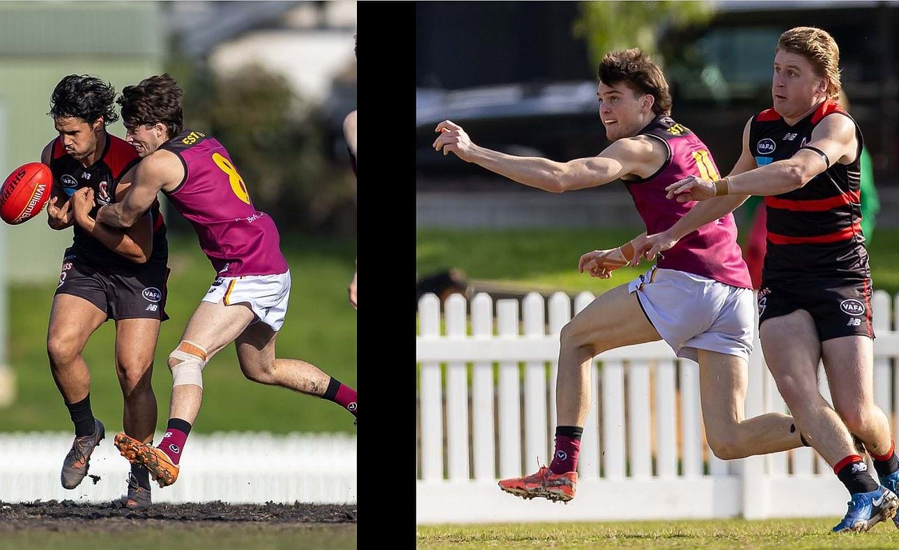 Noah Higgins (8) and James Blight (11)
