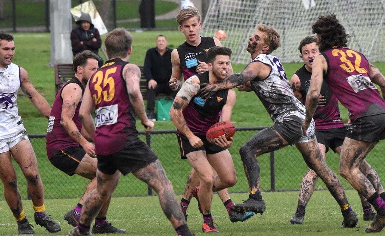 Skipper James Paul in the middle of the action