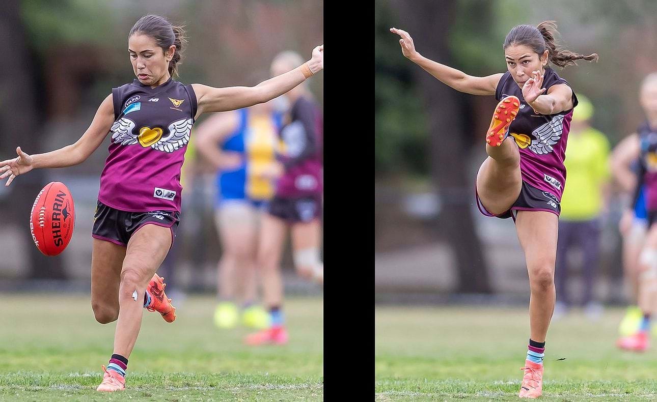 Jasmine Bettess puts everything into her kick