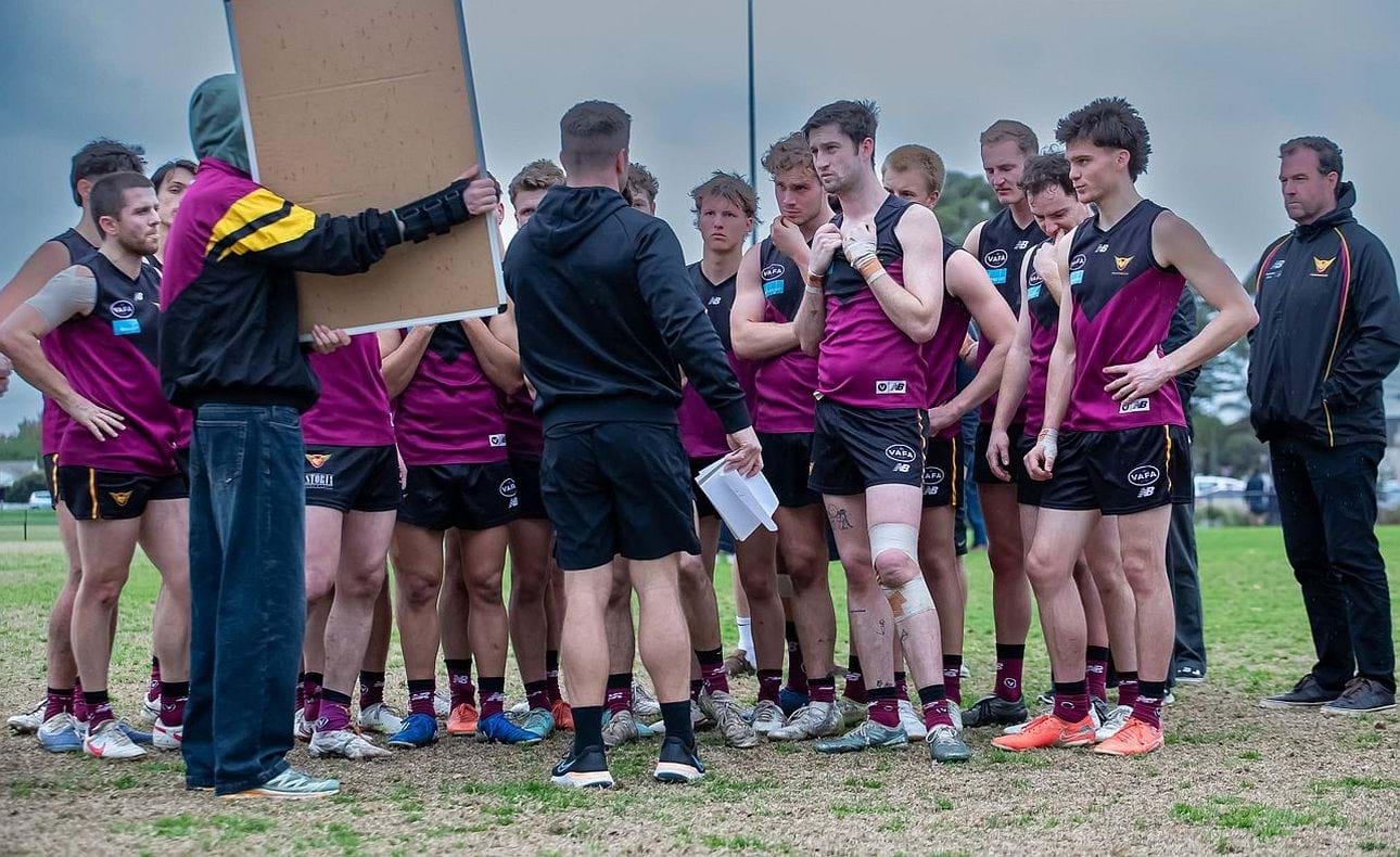 Coach Guy Martyn rallies his troops at the last change