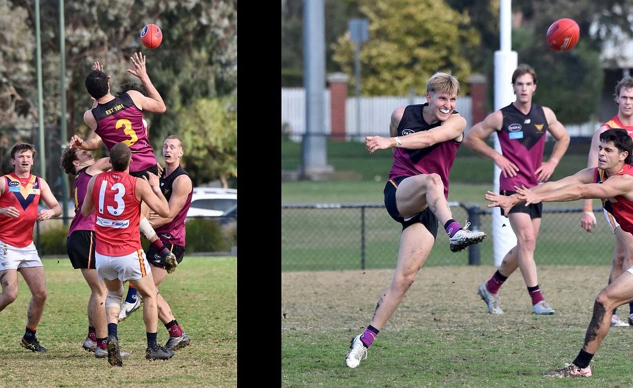 Jack Bell (3) takes a ride, Charlie Harrop streams forward