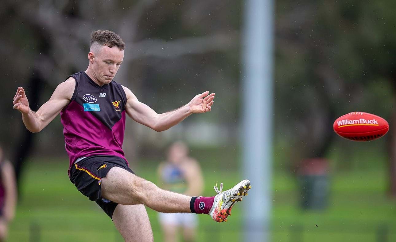 First year player Jasper Russell's dash and neat kicking out of defence were quickly becoming hallmarks of his game