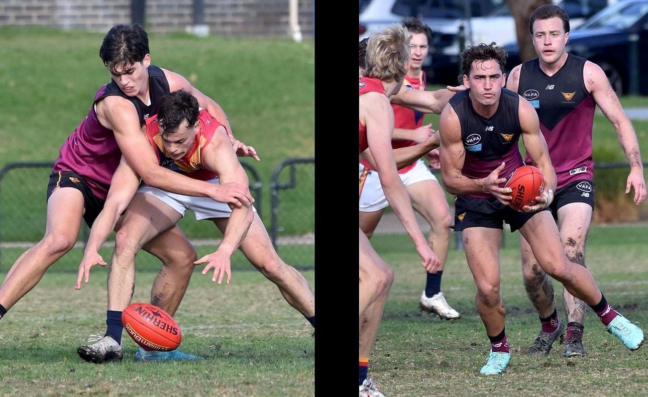 Close attention from Nick Mavropoulos while Ned Conway looks ahead