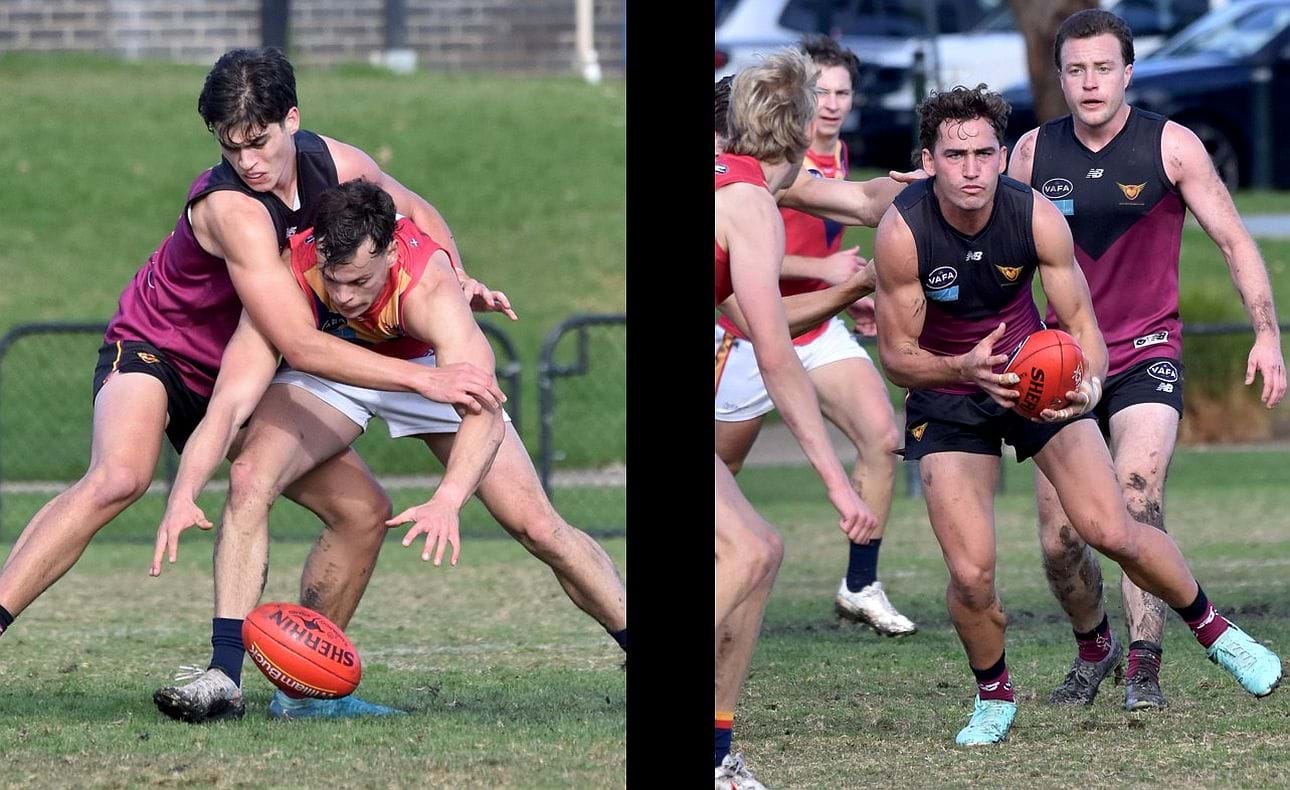 Close attention from Nick Mavropoulos while Ned Conway looks ahead