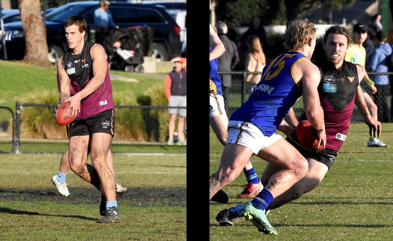 Lachie Riley and Will Paul in the action