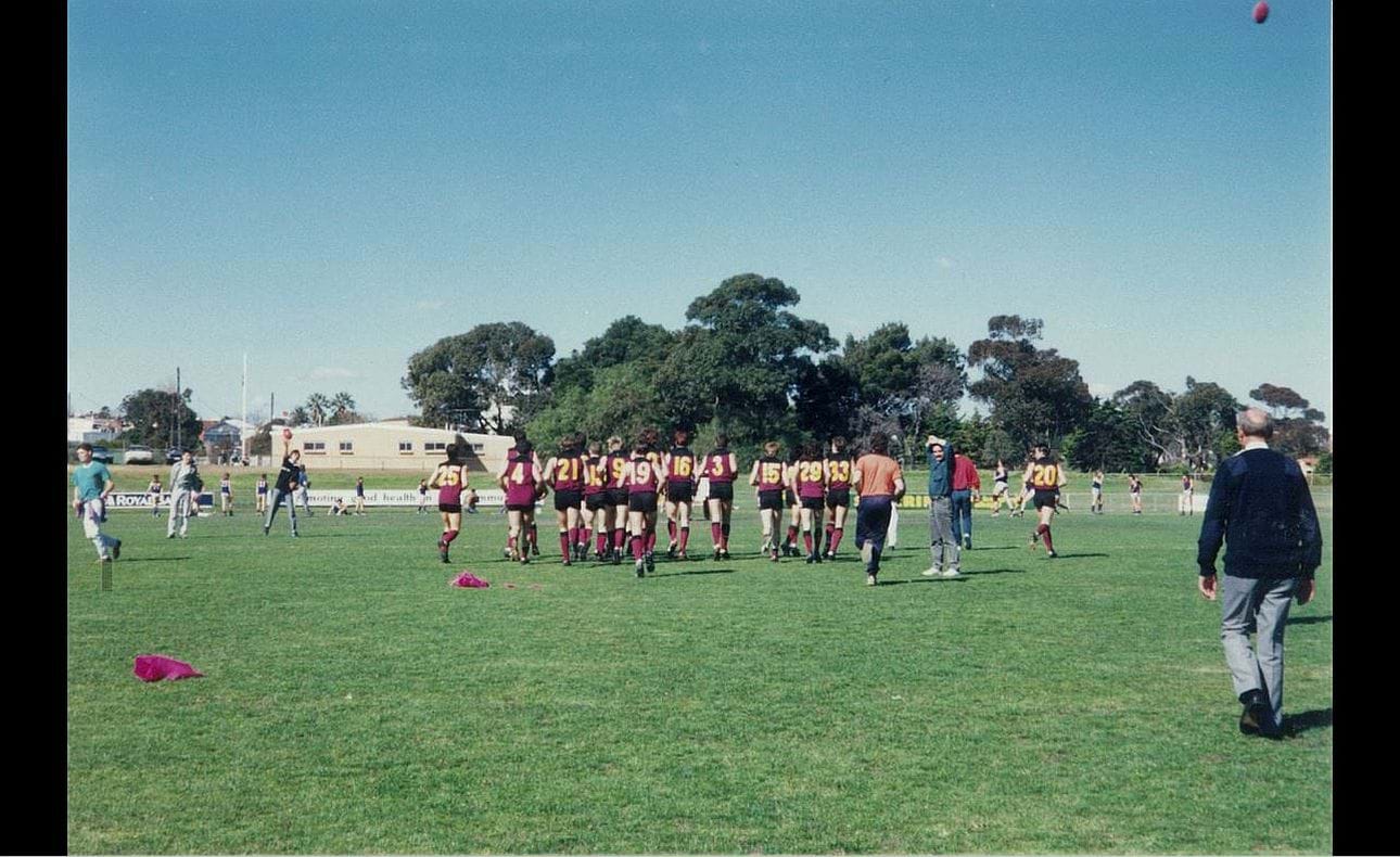 Pre-match warmup for the Seniors' 1989 Grand Final against Banyule at Elsternwick Park