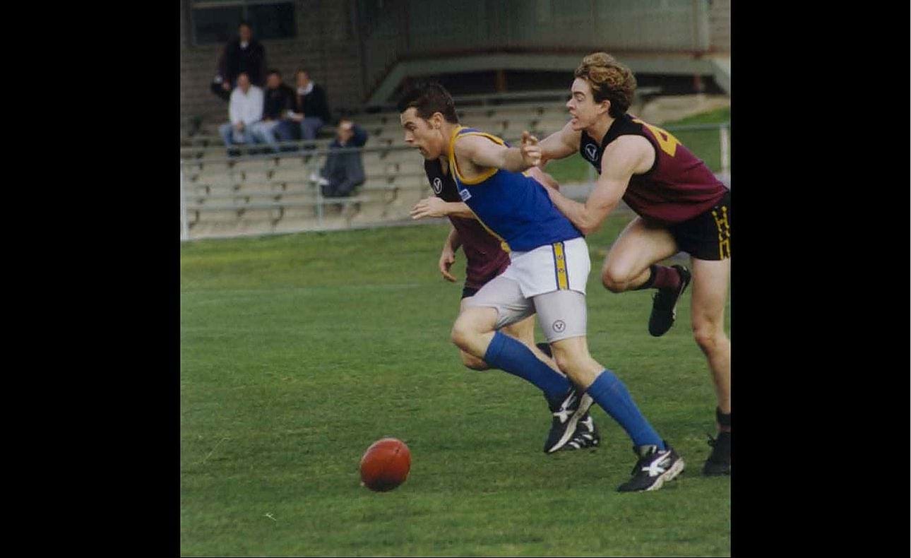 Action from the Reserves Round 16 match against De La Salle