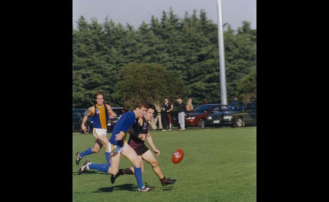 Action in the Round 11 match against De La Salle