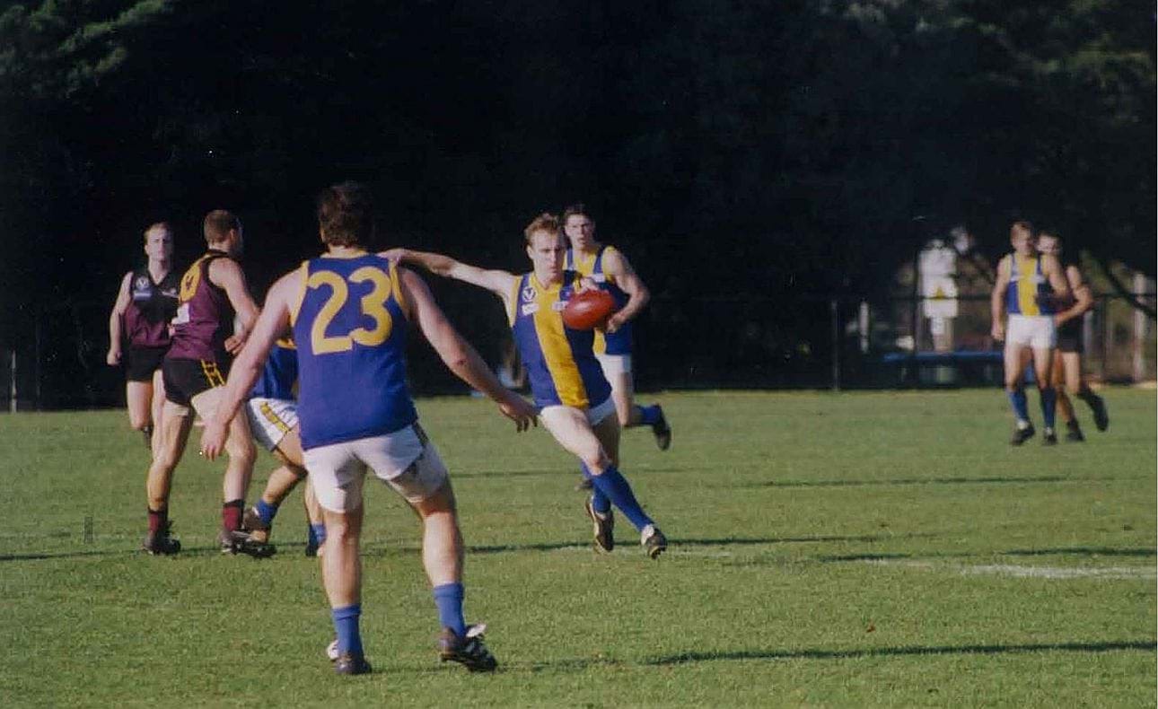 Action in the Round 11 match against De La Salle