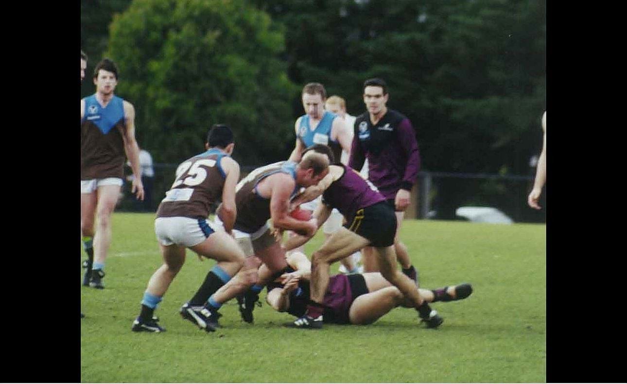 Action in the Round 12 match against Ormond at McKinnon