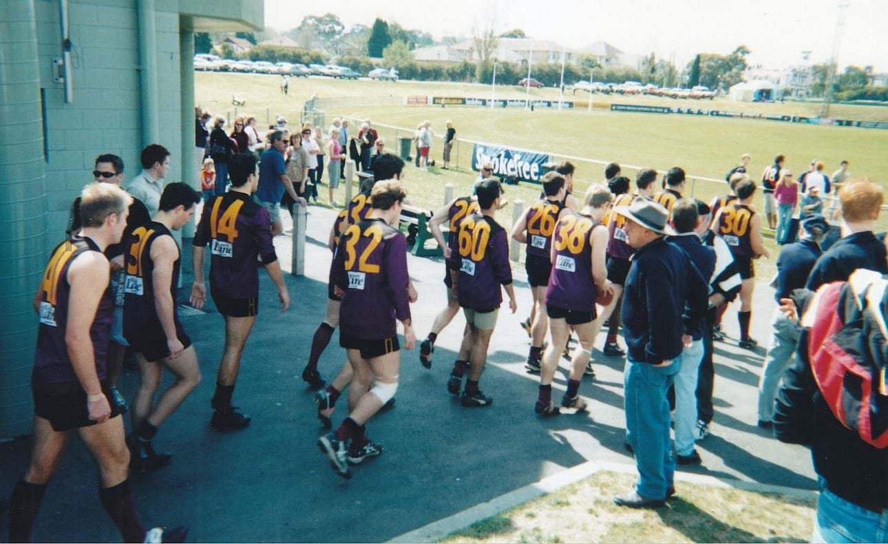 The Reserves take the field for their 2001 Grand Final against Ormond