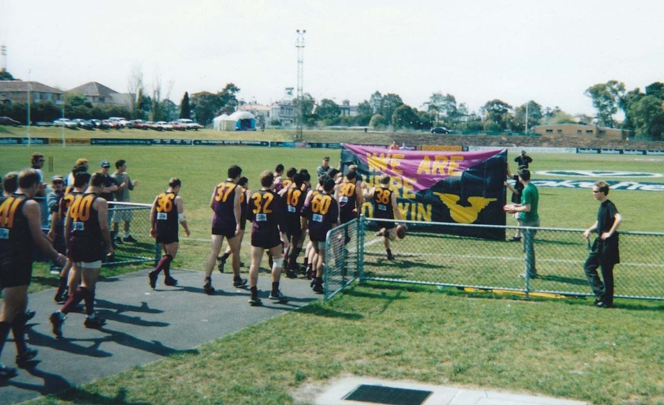 The Reserves take the field for their 2001 Grand Final against Ormond