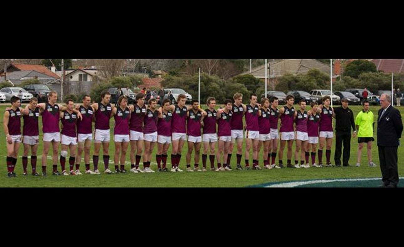 The Bloods line up for their unsuccessful tilt in the 2010 Grand Final against Old Carey at Elsternwick Park