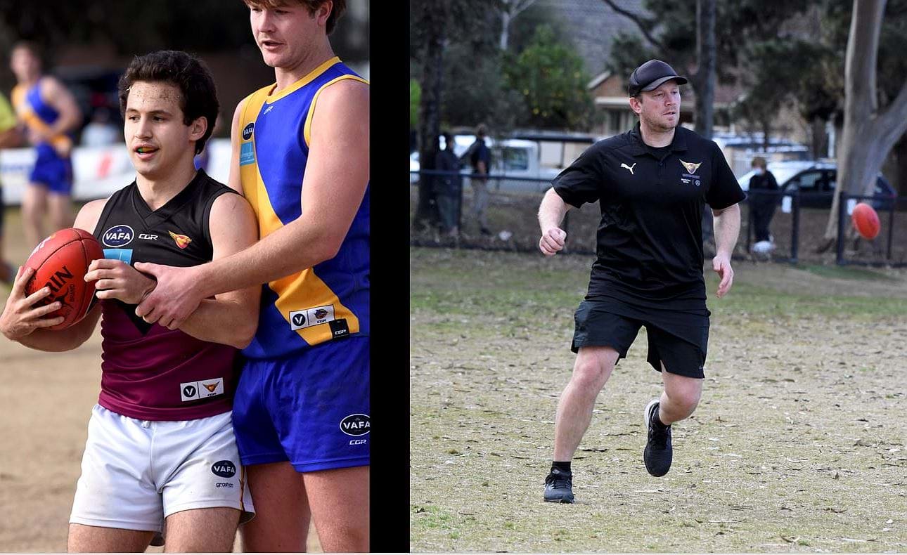 Round 14 against Beaumaris turned out to be the final match of the 2021 season before Covid lockdowns spelled its end; assistant coach Shane Valenti keeps his hand in