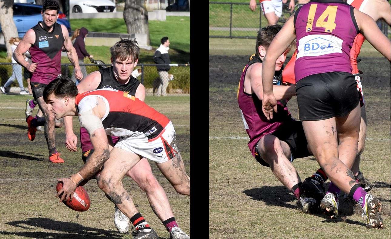 The tackle by Liam Kirkwood-Scott