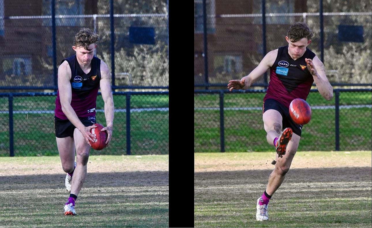 Rayner Seccull kicks on the run
