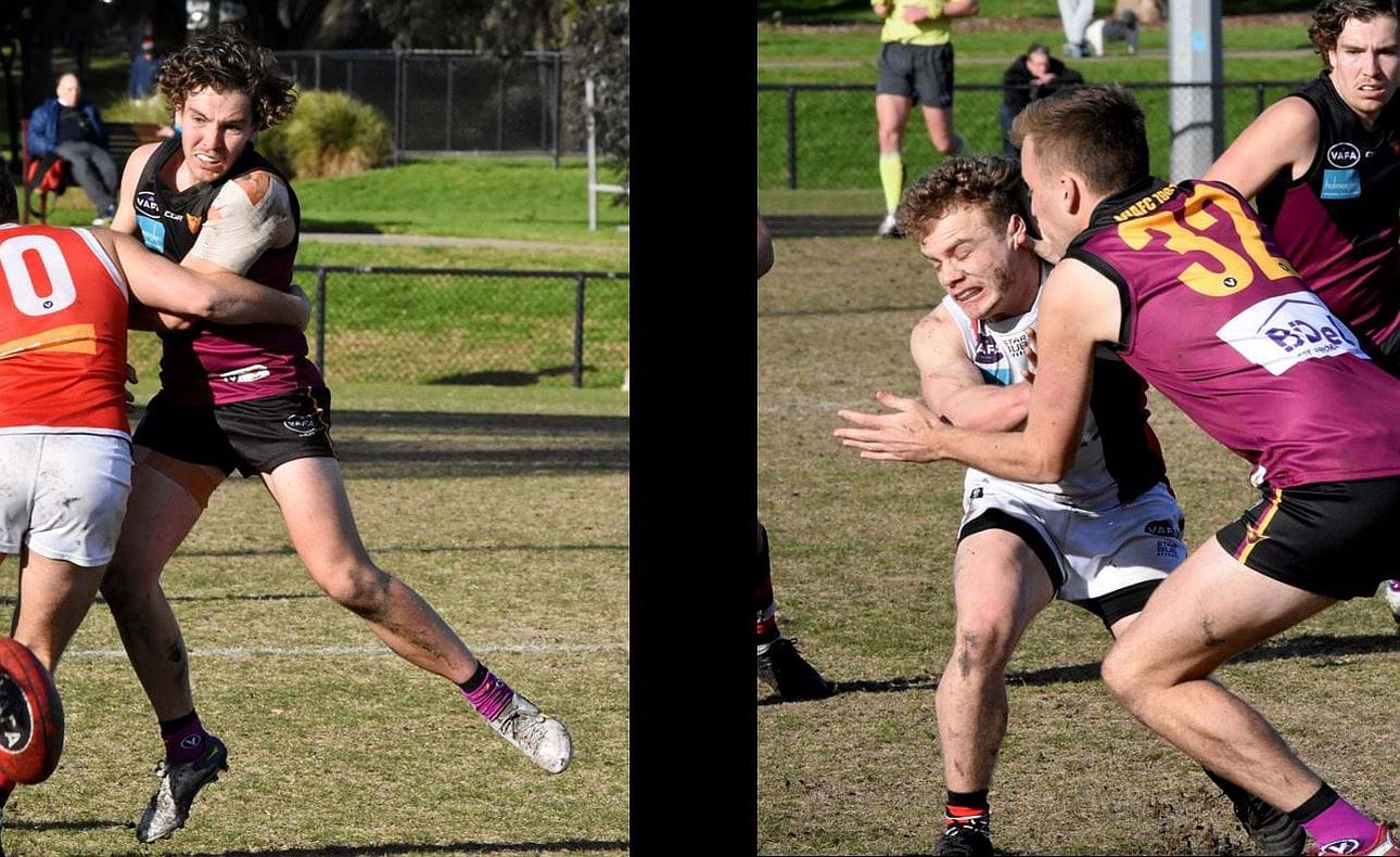 Promoted from the reserves, Tom Bain and Jordan Hurley (32) played their roles in the convincing win over AJAX