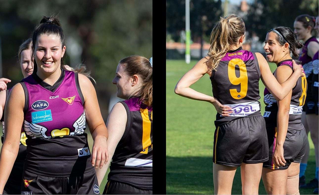 More warm-up photos with Ella Gown, Taylah Vines-Chapple (9) and Gab Suriano (8)