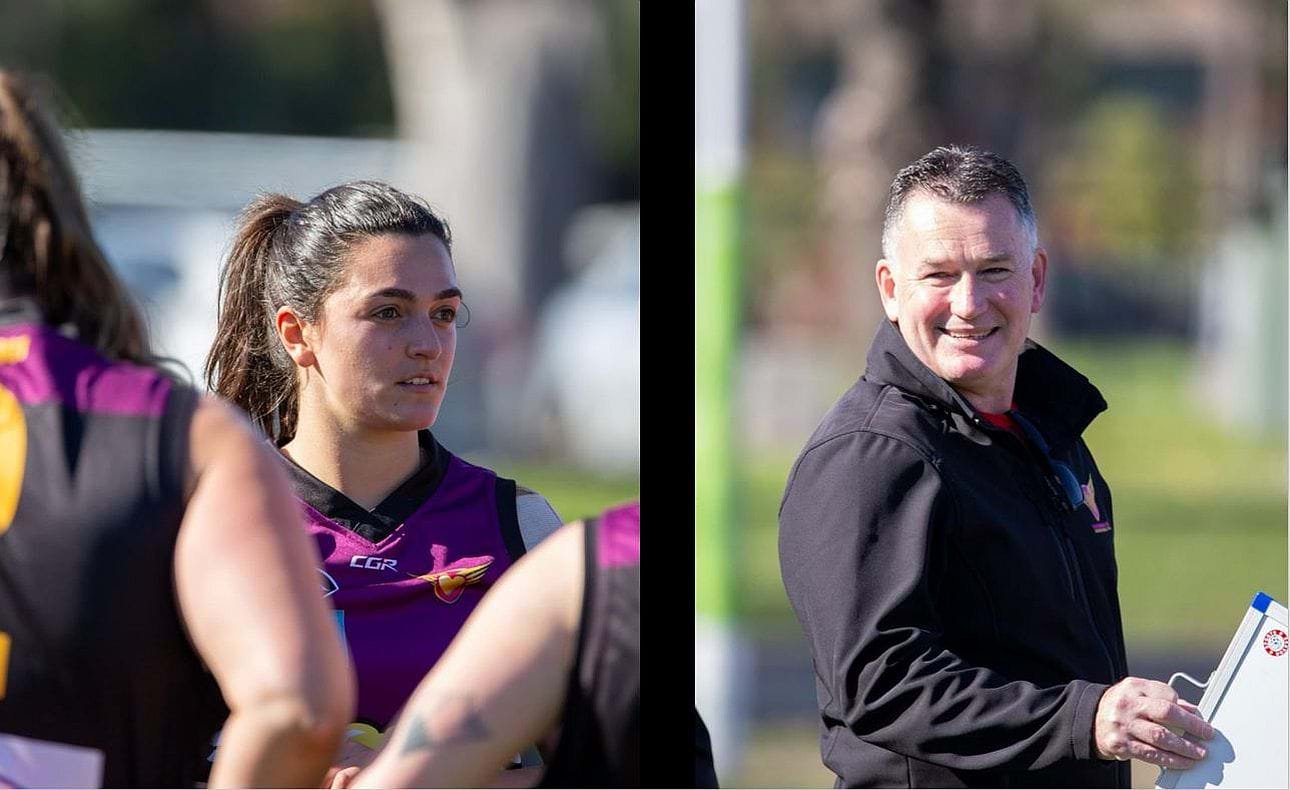 Hannah Pastore and happy coach Sean Brady