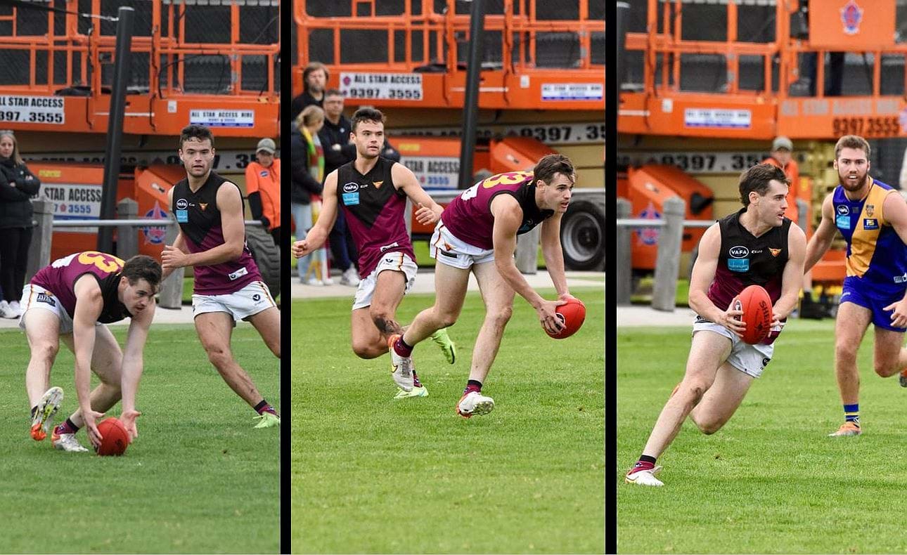 Sam Hall-Kahan collects off the deck and heads goalward