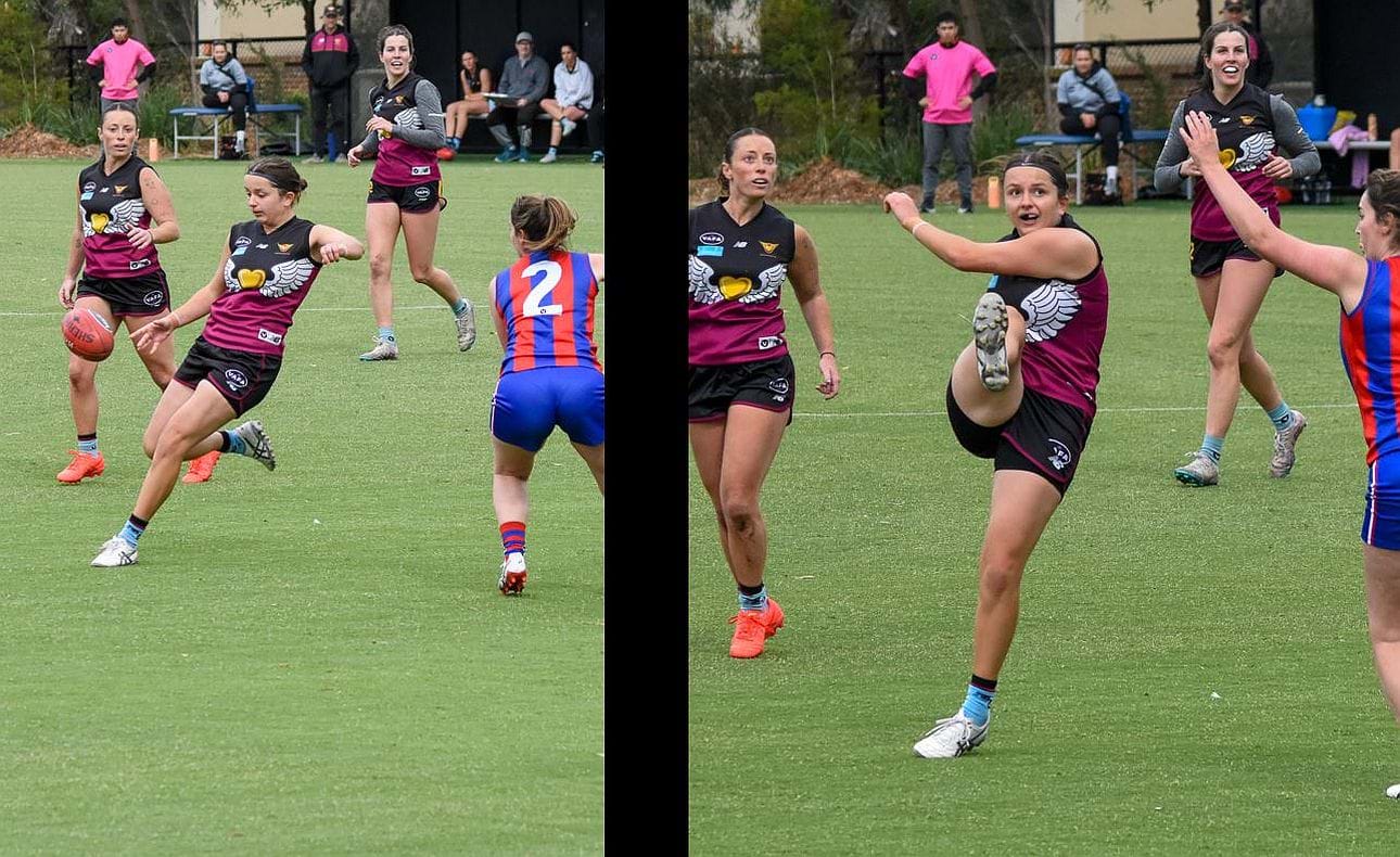 Gypsy Folwell heads for goal