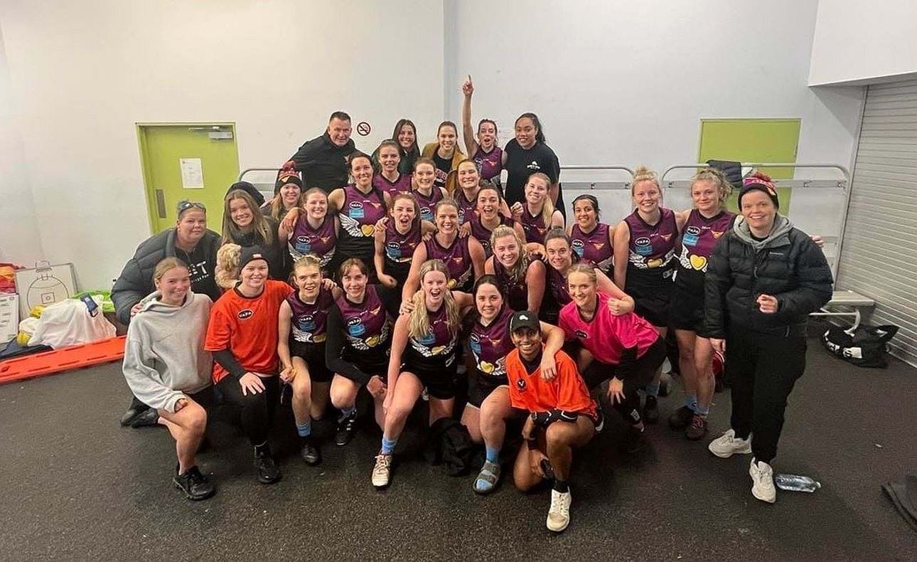 The Hearts celebrate their massive Round 5 win against Old Camberwell