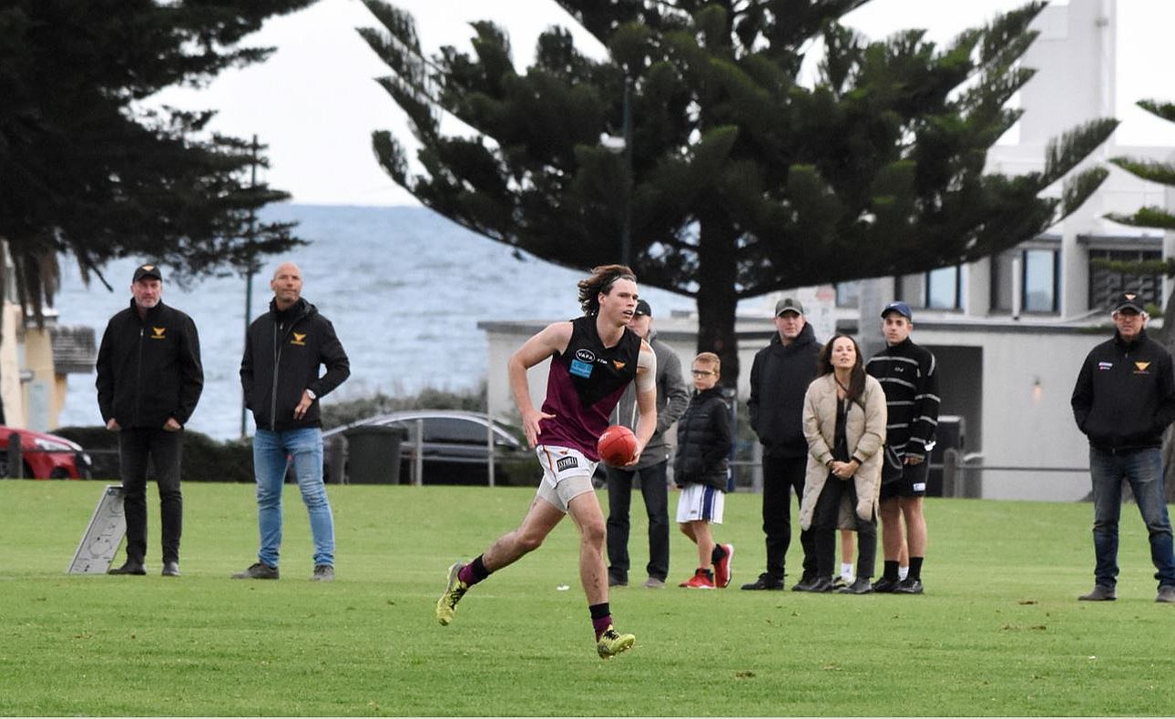 Hood again at Williamstown's seaside Fearon Reserve, watched intently by coaching assistants Darren Seccull and Stewart Loewe, and President Mick Constable