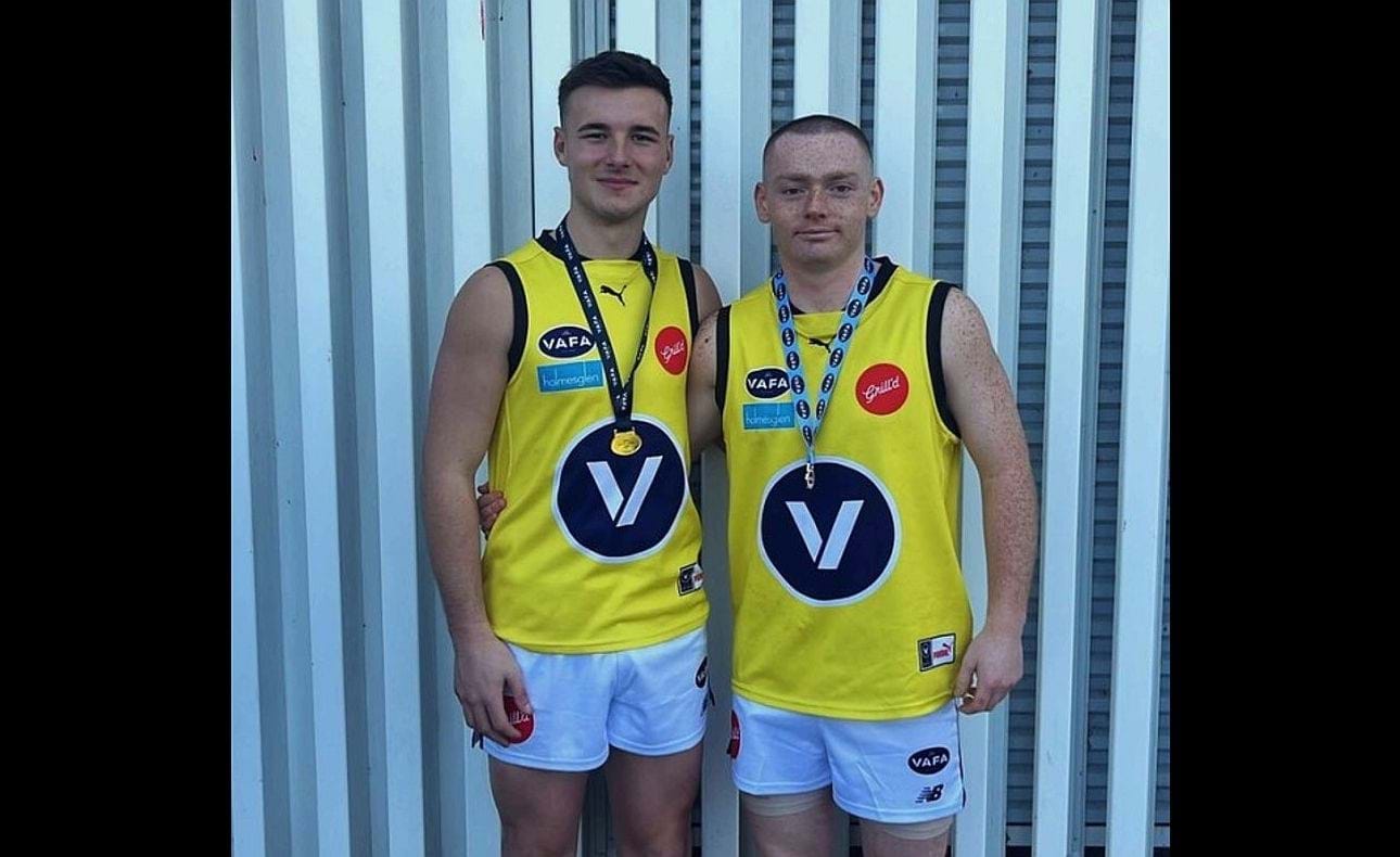 Scanlan Lynch and Dre Stefanakis played in the VAFA's exhibition match showcasing the best Under-19 players in the competition