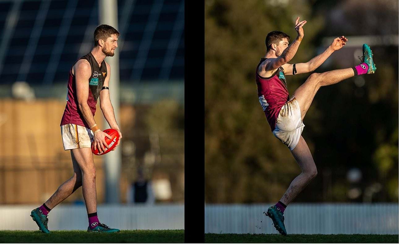 Durras Seccull shoots for goal; he booted two for the day